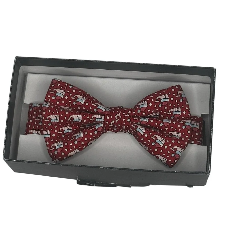 Vineyard Vines Boy's Downstream Fish Red‎ Bow Tie Pre-Tied NEW